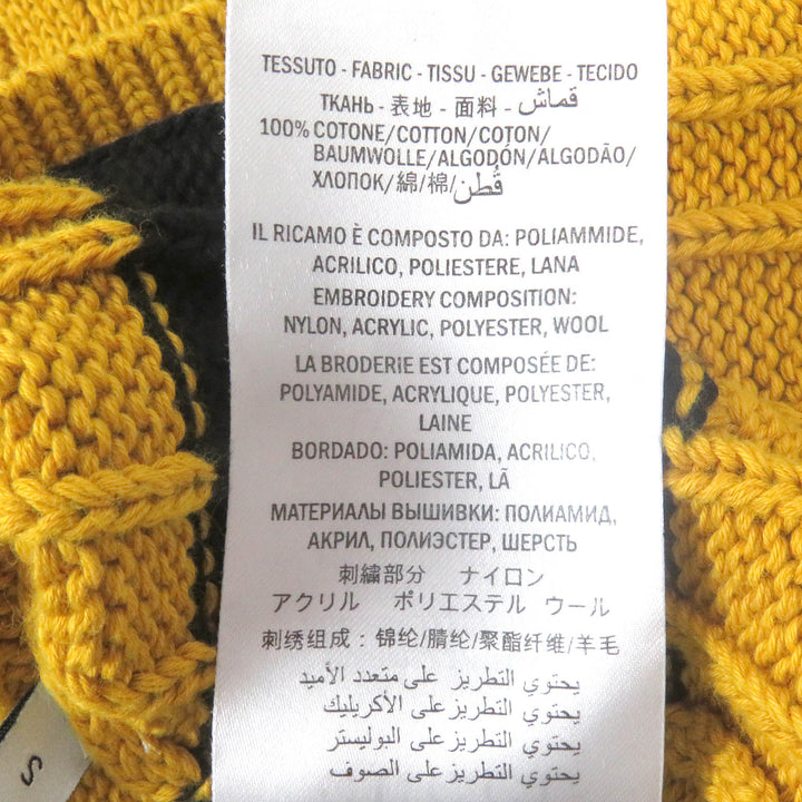 Excellent GUCCI sweater Border Animal Patch Yellow black cotton mens S 545709