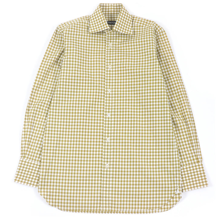 TOM FORD Long sleeve shirt Gingham Check Long Sleeve Brown cotton mens 39