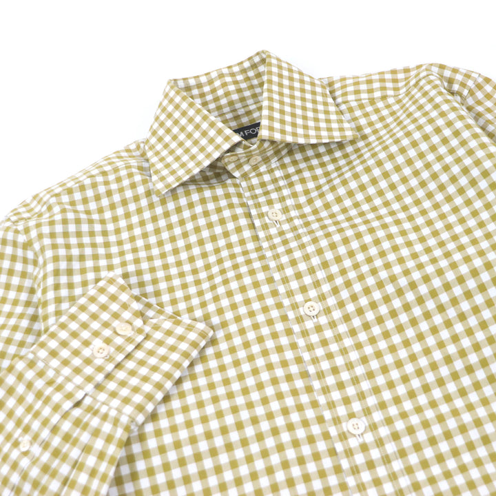 TOM FORD Long sleeve shirt Gingham Check Long Sleeve Brown cotton mens 39