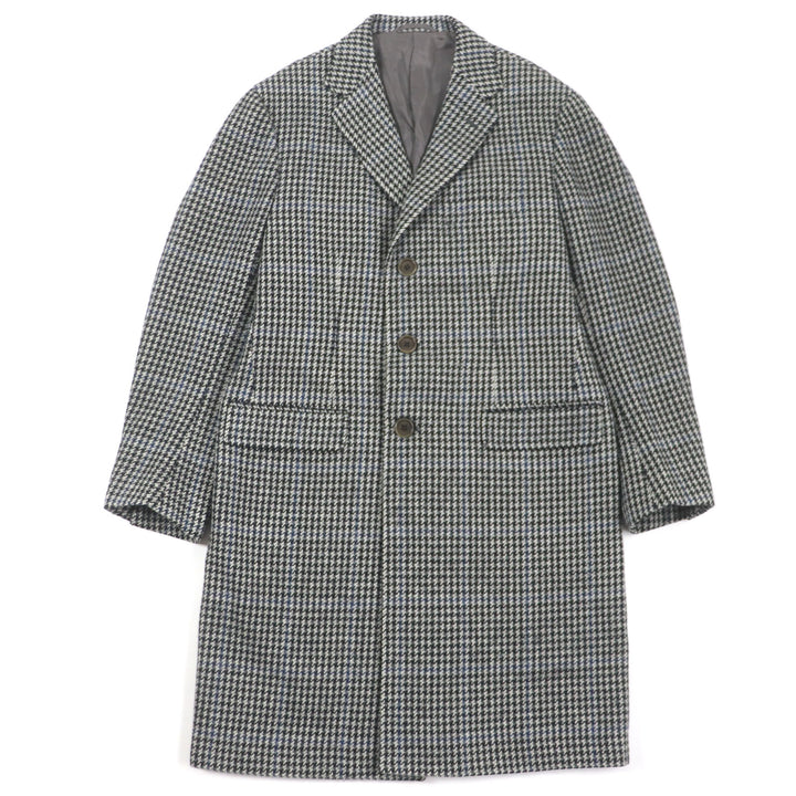 Great Sartorio Chester coat Houndstooth Pattern Single Black series wool mens 48