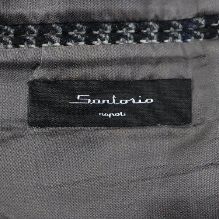 Great Sartorio Chester coat Houndstooth Pattern Single Black series wool mens 48