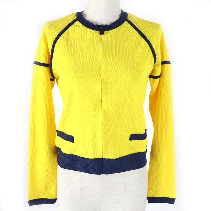 Excellent CHANEL Jacket COCO Mark Dot Pattern ZIP UP Rare 36 08P P33377