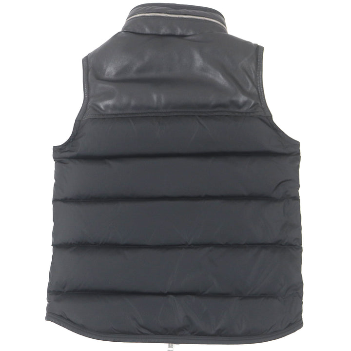 Great MONCLER Down vest MILLAIS GILET Lamb leather and mouton black Nylon mens 0