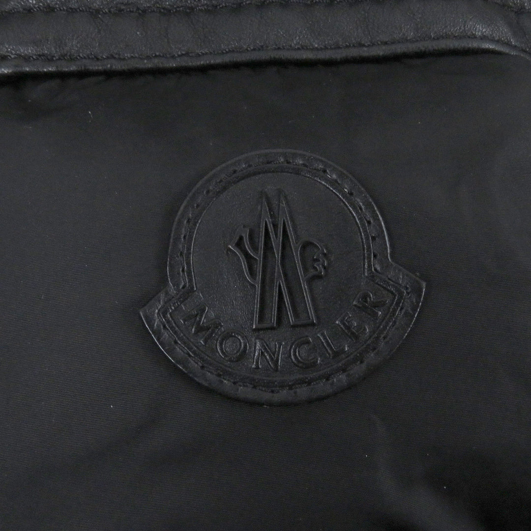 Great MONCLER Down vest MILLAIS GILET Lamb leather and mouton black Nylon mens 0