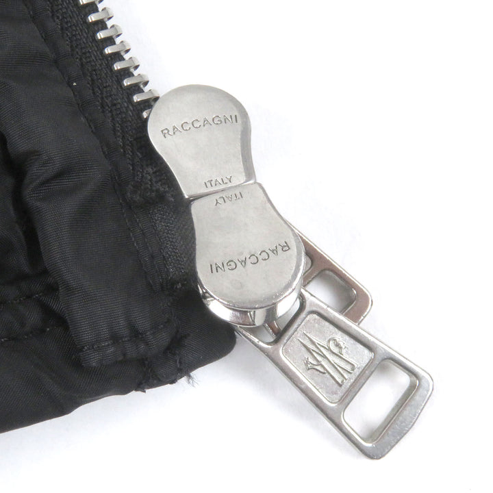 Great MONCLER Down vest MILLAIS GILET Lamb leather and mouton black Nylon mens 0