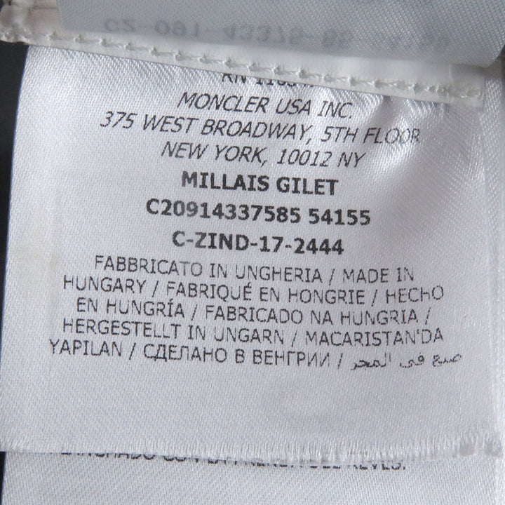 Great MONCLER Down vest MILLAIS GILET Lamb leather and mouton black Nylon mens 0