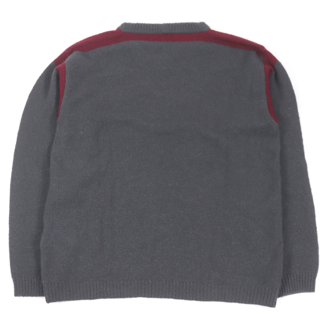 Pristine GIORGIO ARMANI knit Black Tag Long Sleeve Grey Bordeaux cashmere mens 54