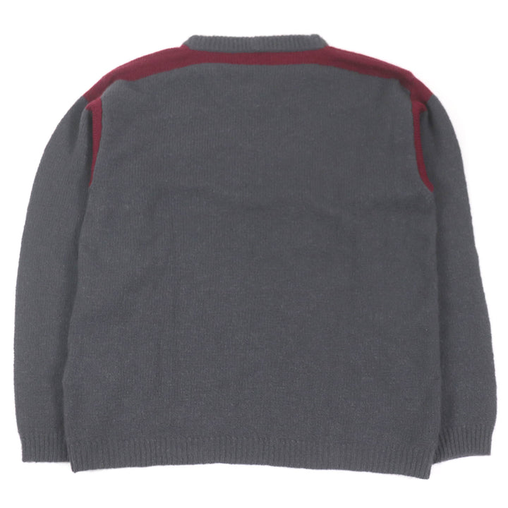 Pristine GIORGIO ARMANI knit Black Tag Long Sleeve Grey Bordeaux cashmere mens 54