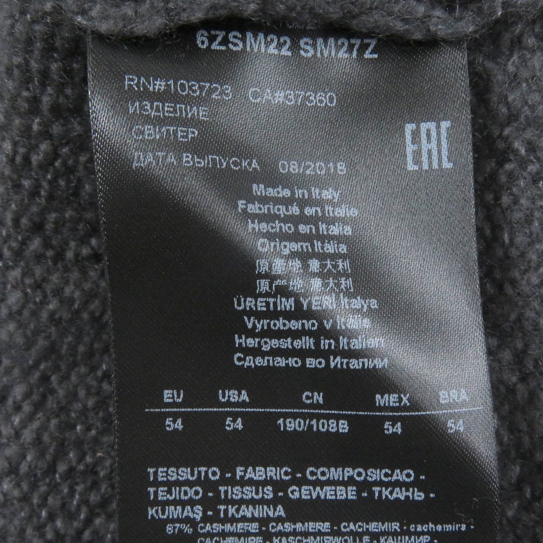 Pristine GIORGIO ARMANI knit Black Tag Long Sleeve Grey Bordeaux cashmere mens 54
