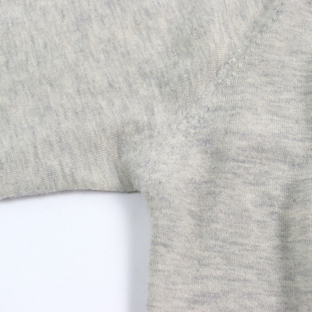 Great Lucien Pellat-Finet knit Swarovski Skull V-neck rolled hem gray cashmere M