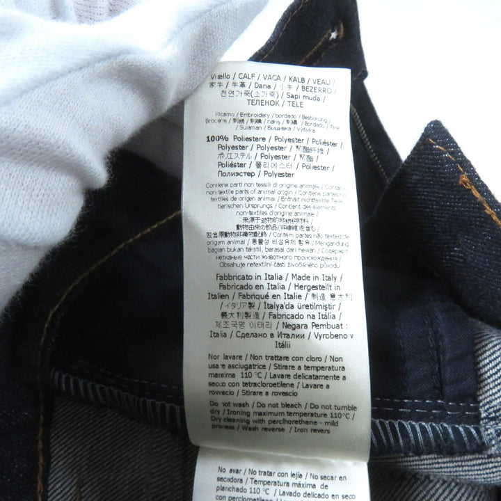 Excellent FENDI Denim pants Leather logo patch and logo button Indigo Women 38