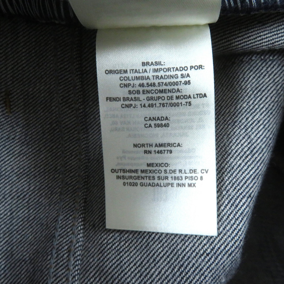 Excellent FENDI Denim pants Leather logo patch and logo button Indigo Women 38