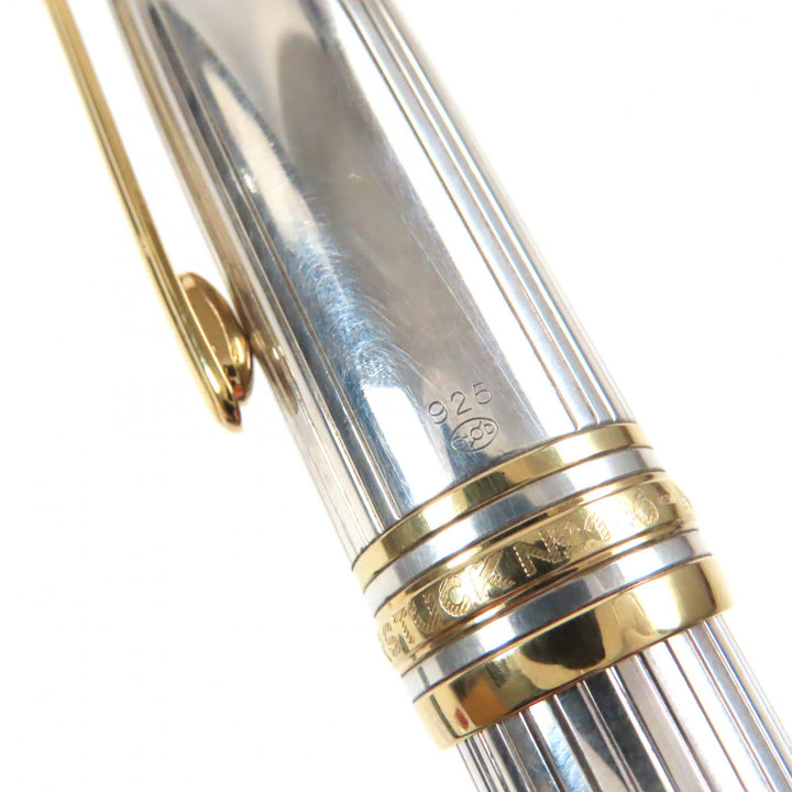 MONTBLANC fountain pen Meisterstck 146 Solitaire Silver gold SV925 mens