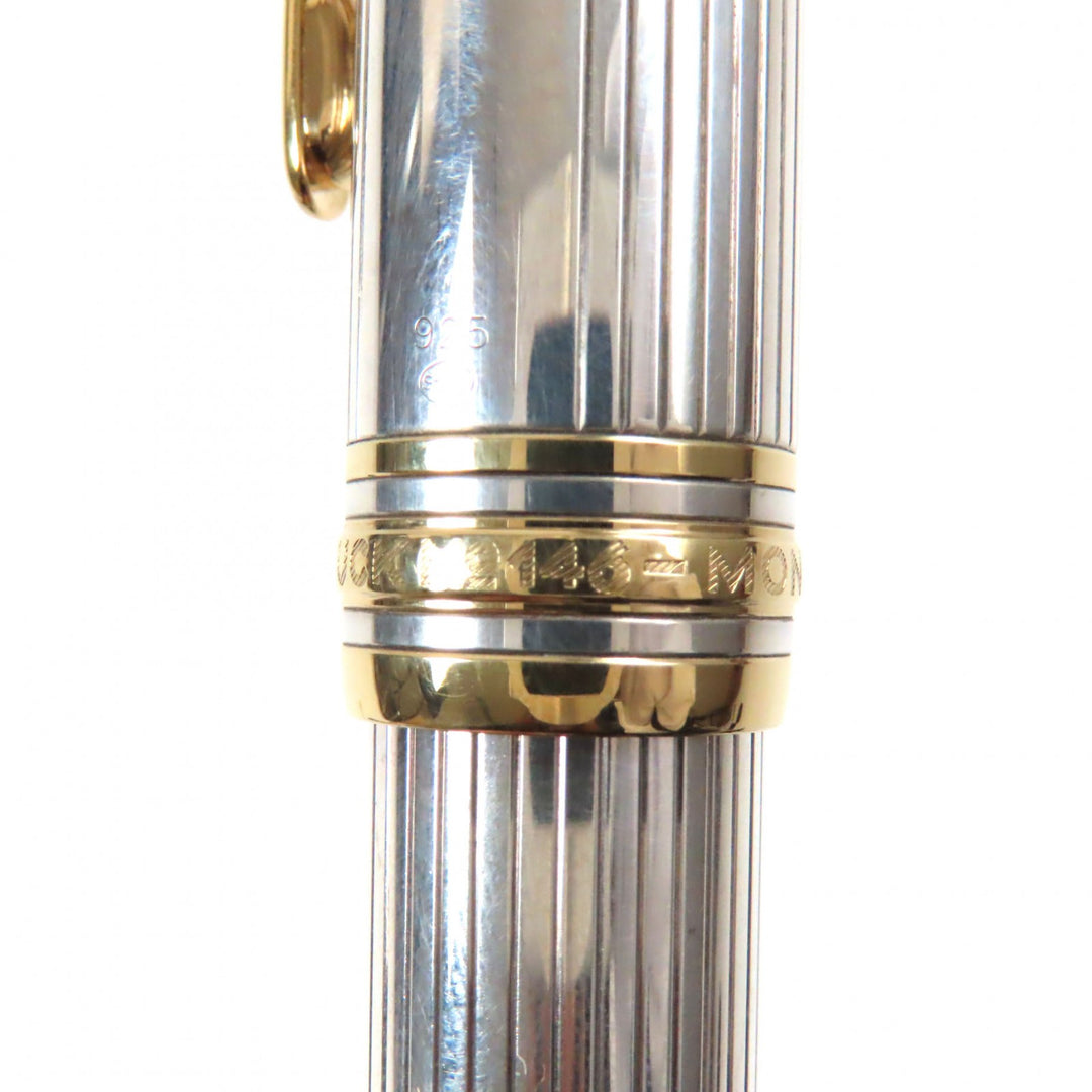 MONTBLANC fountain pen Meisterstck 146 Solitaire Silver gold SV925 mens