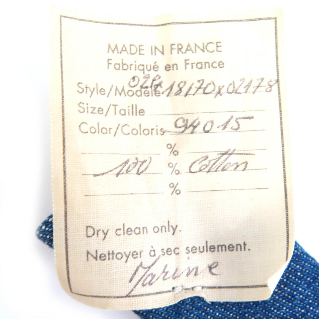 Excellent CHANEL Sun visor COCO Mark Denim Indigo blue cotton Women 02P