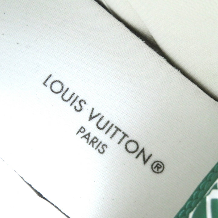 Excellent LOUIS VUITTON High cut sneakers White Green Gray leather Women 35
