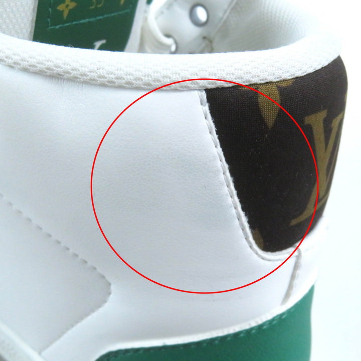Excellent LOUIS VUITTON High cut sneakers White Green Gray leather Women 35