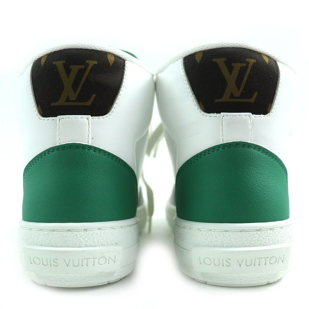 Excellent LOUIS VUITTON High cut sneakers White Green Gray leather Women 35