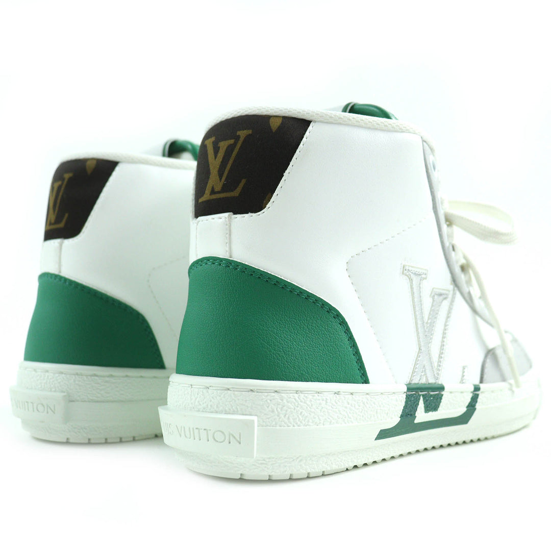 Excellent LOUIS VUITTON High cut sneakers White Green Gray leather Women 35