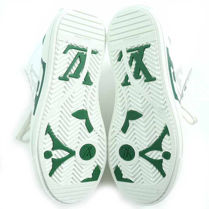 Excellent LOUIS VUITTON High cut sneakers White Green Gray leather Women 35