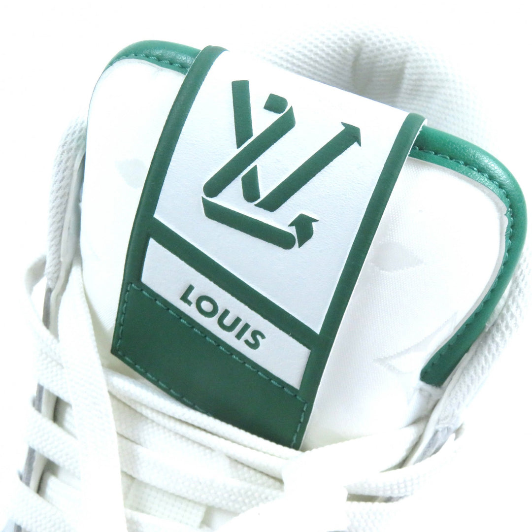 Excellent LOUIS VUITTON High cut sneakers White Green Gray leather Women 35