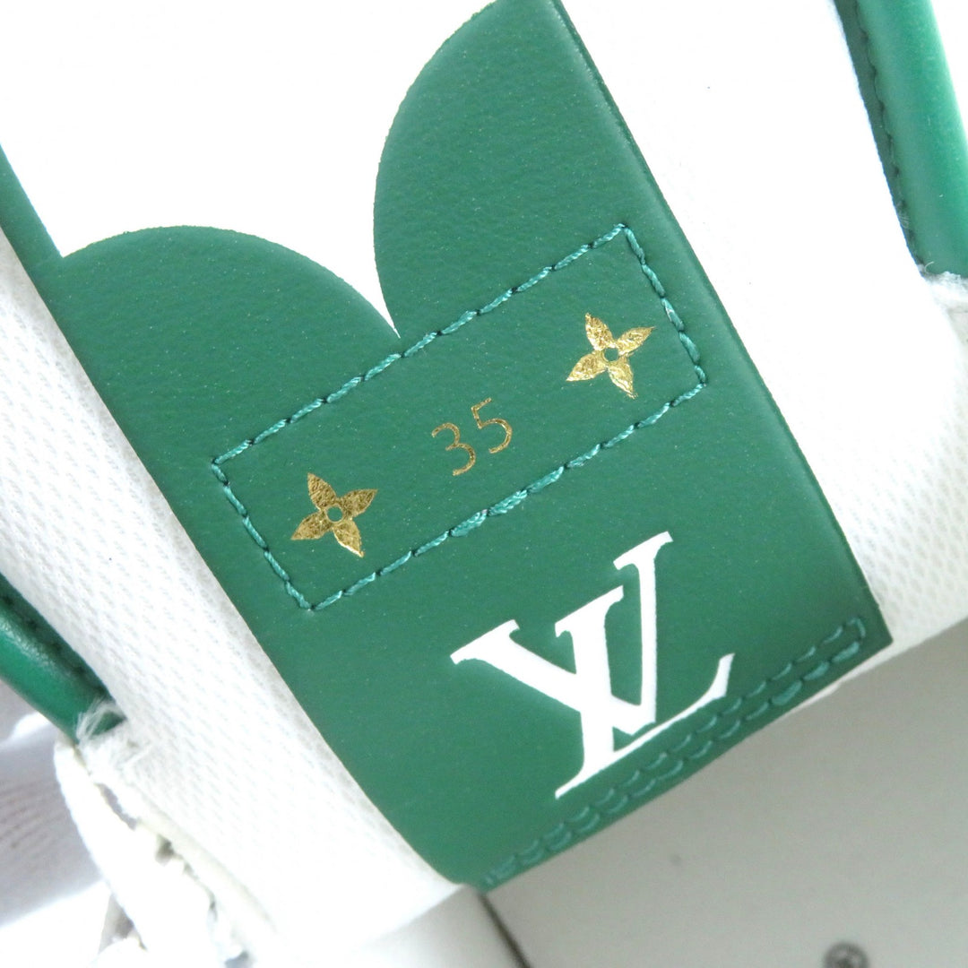 Excellent LOUIS VUITTON High cut sneakers White Green Gray leather Women 35