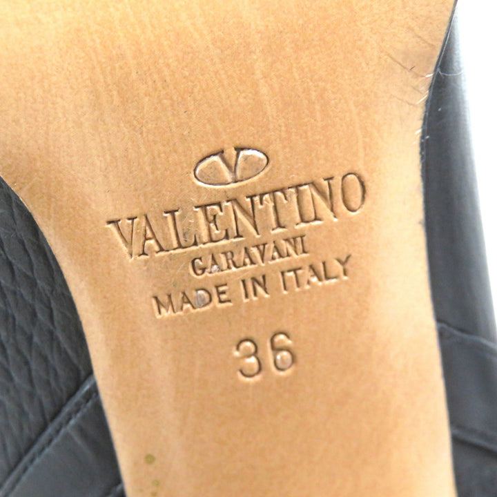 Great Valentino Garavani short boots Rockstud belt black leather Women 36