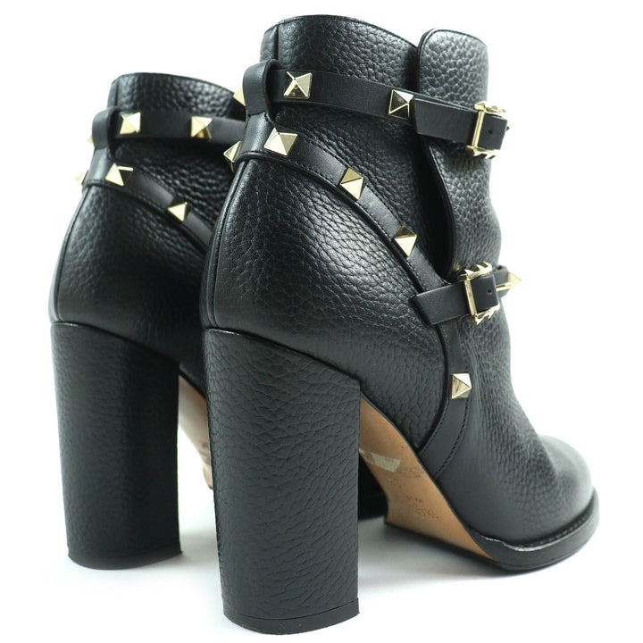 Great Valentino Garavani short boots Rockstud belt black leather Women 36