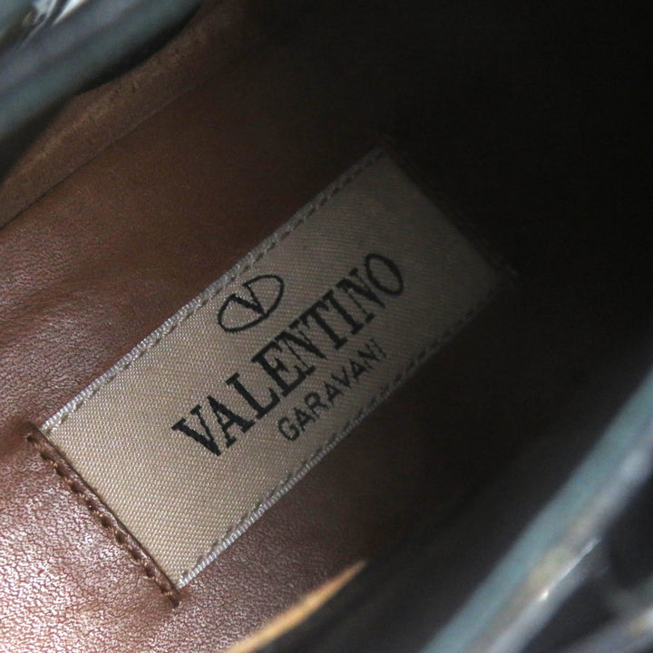 Great Valentino Garavani short boots Rockstud belt black leather Women 36