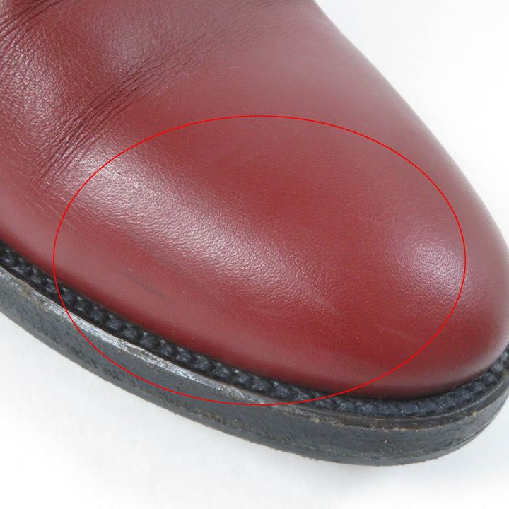 Great HERMES boots Leather Jumping Boots Long Boots Red series leather Women 37