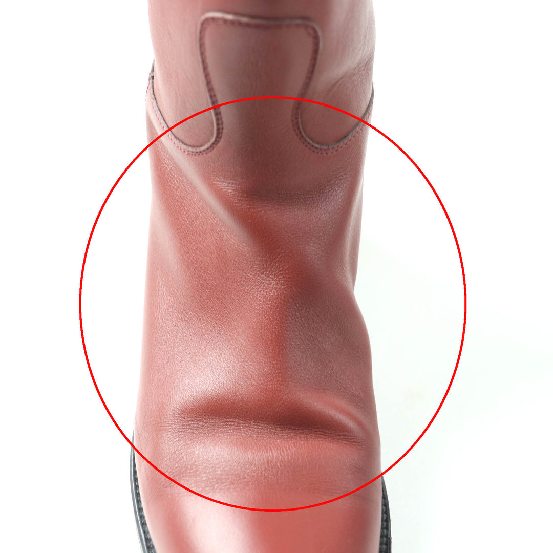 Great HERMES boots Leather Jumping Boots Long Boots Red series leather Women 37