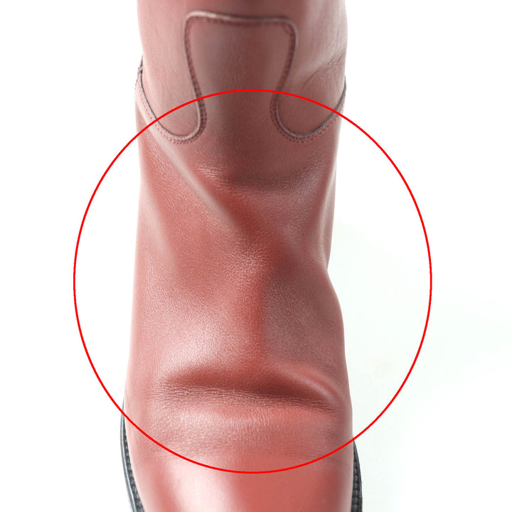 Great HERMES boots Leather Jumping Boots Long Boots Red series leather Women 37