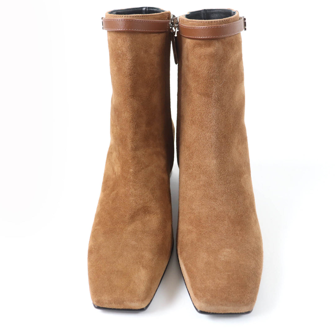 Pristine HERMES short boots Oh Mage H bangle Brown Suede leather Women 36