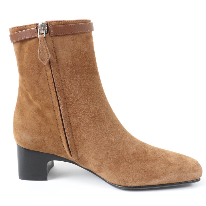 Pristine HERMES short boots Oh Mage H bangle Brown Suede leather Women 36