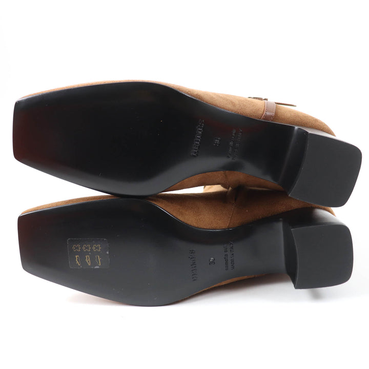 Pristine HERMES short boots Oh Mage H bangle Brown Suede leather Women 36