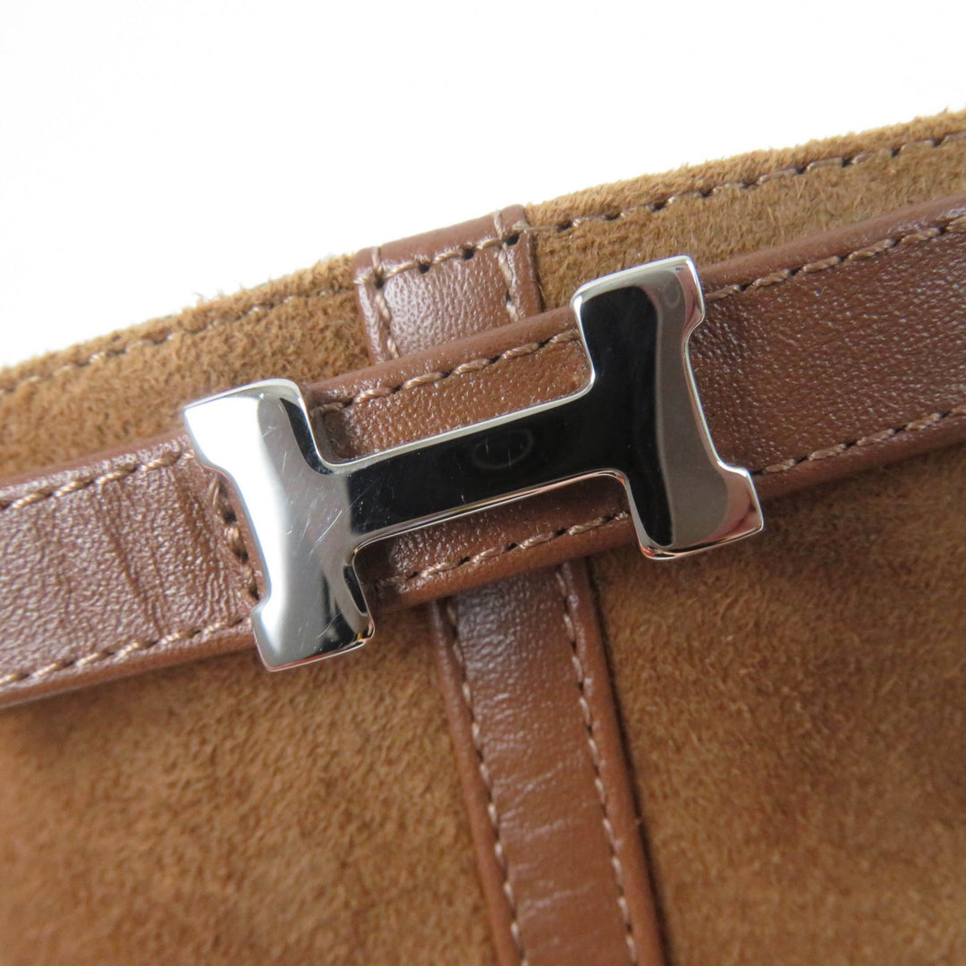 Pristine HERMES short boots Oh Mage H bangle Brown Suede leather Women 36