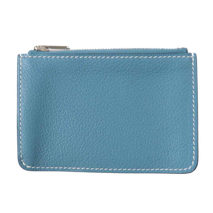 Pristine HERMES Coin case Constance Slim Verso Sun New Blue Jean Evercolor Women