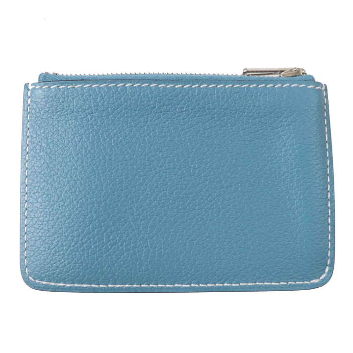 Pristine HERMES Coin case Constance Slim Verso Sun New Blue Jean Evercolor Women