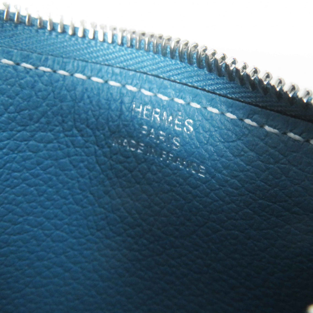 Pristine HERMES Coin case Constance Slim Verso Sun New Blue Jean Evercolor Women