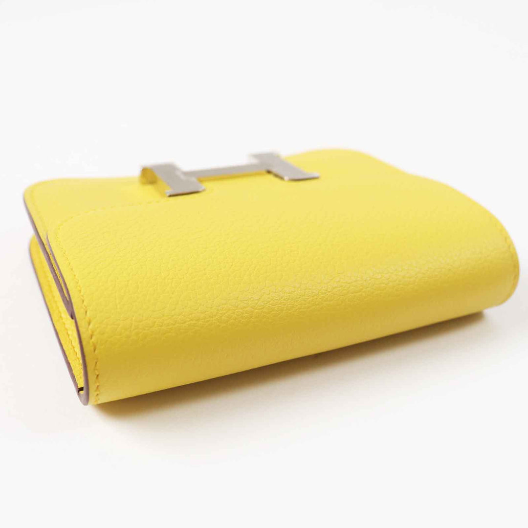 Pristine HERMES Coin case Constance Slim Verso Sun New Blue Jean Evercolor Women