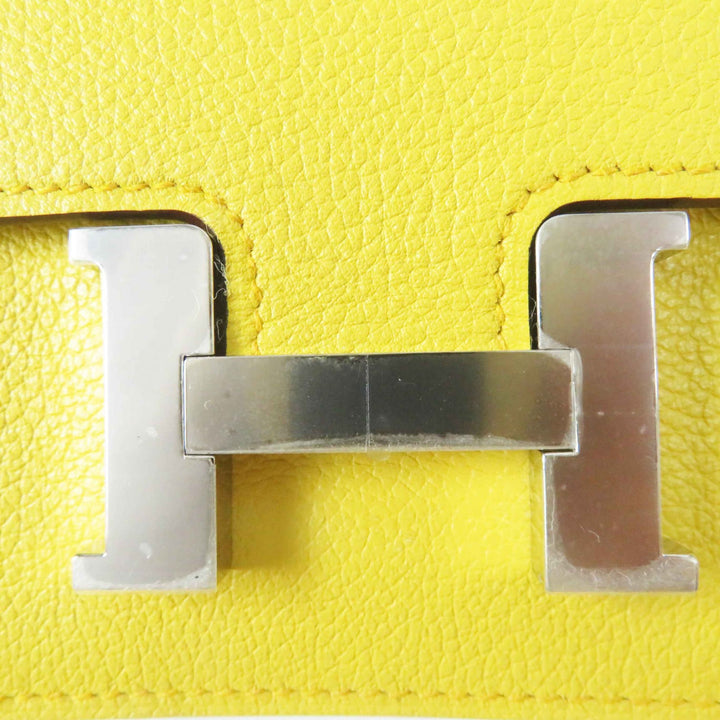 Pristine HERMES Coin case Constance Slim Verso Sun New Blue Jean Evercolor Women