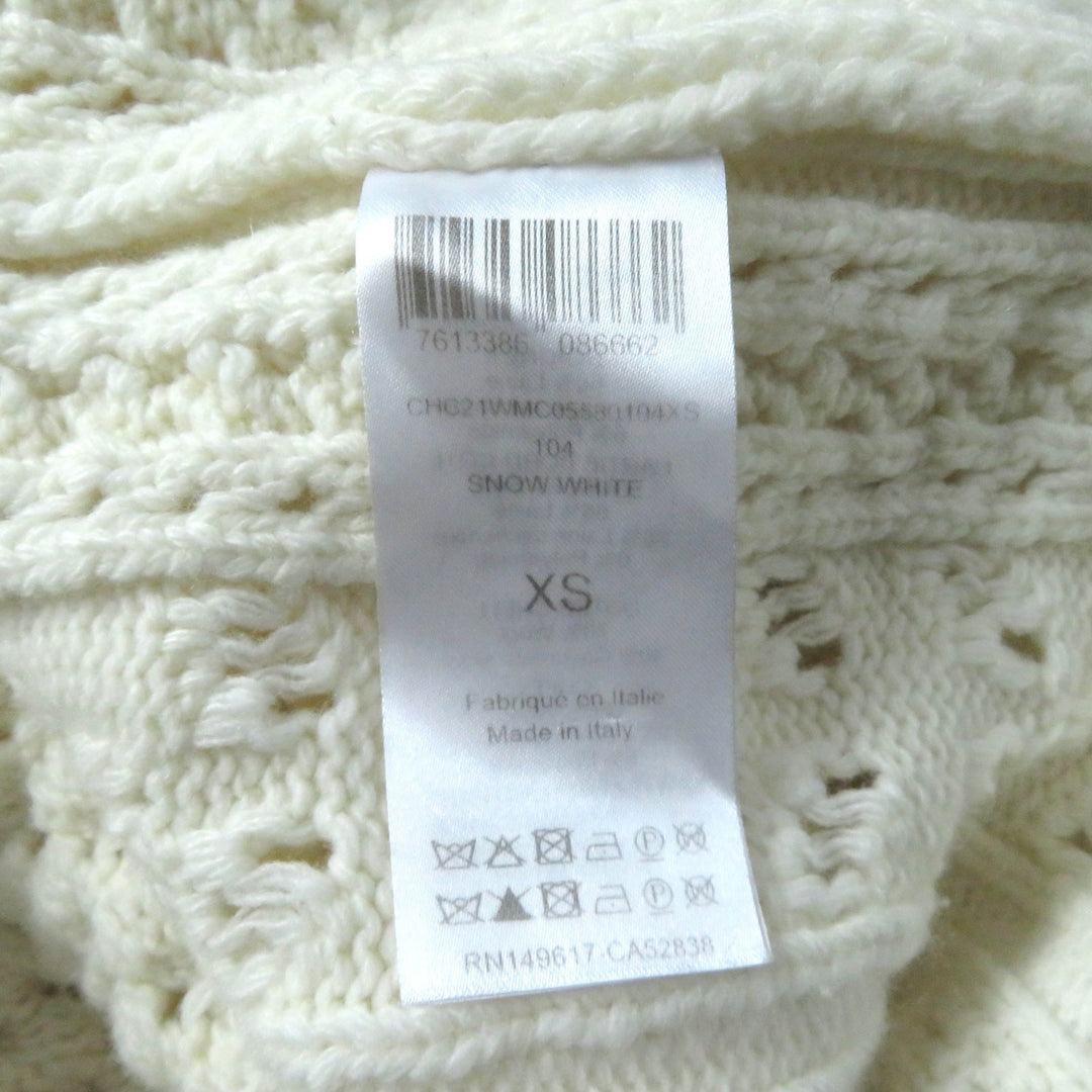 Great Chloe cardigan Cable knit long sleeves SNOW WHITE wool Women XS