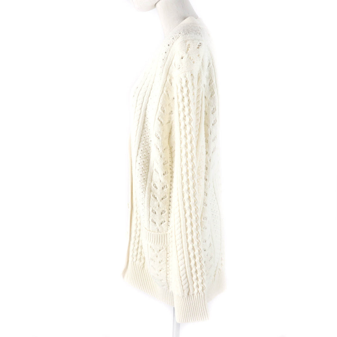 Great Chloe cardigan Cable knit long sleeves SNOW WHITE wool Women XS