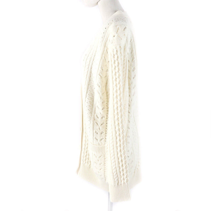 Great Chloe cardigan Cable knit long sleeves SNOW WHITE wool Women XS