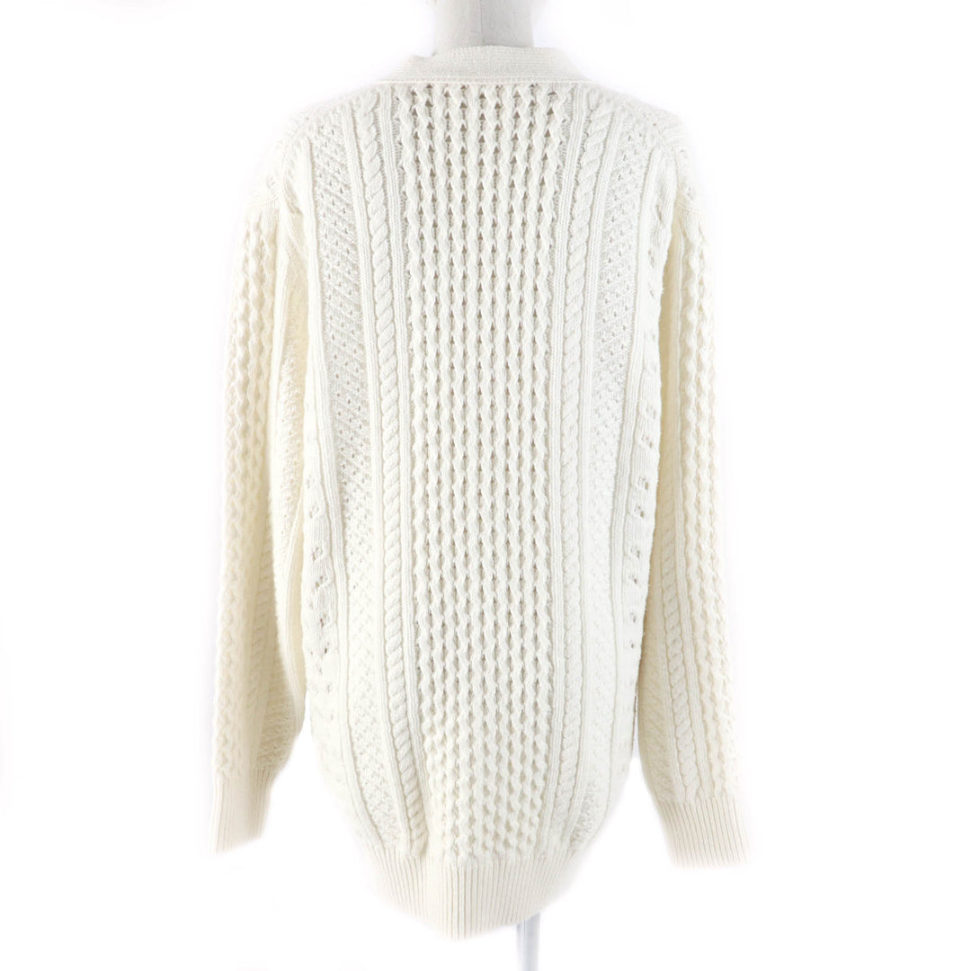 Great Chloe cardigan Cable knit long sleeves SNOW WHITE wool Women XS