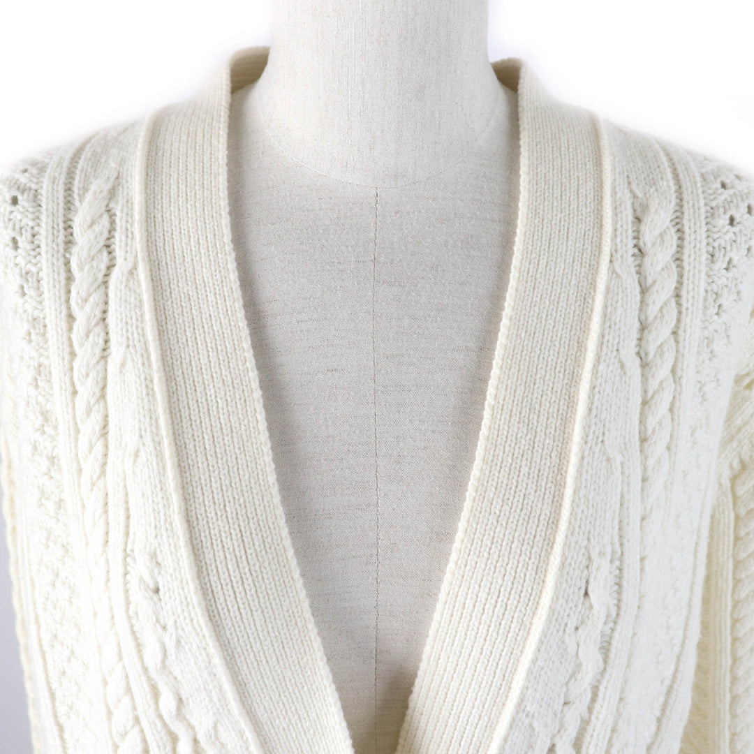 Great Chloe cardigan Cable knit long sleeves SNOW WHITE wool Women XS