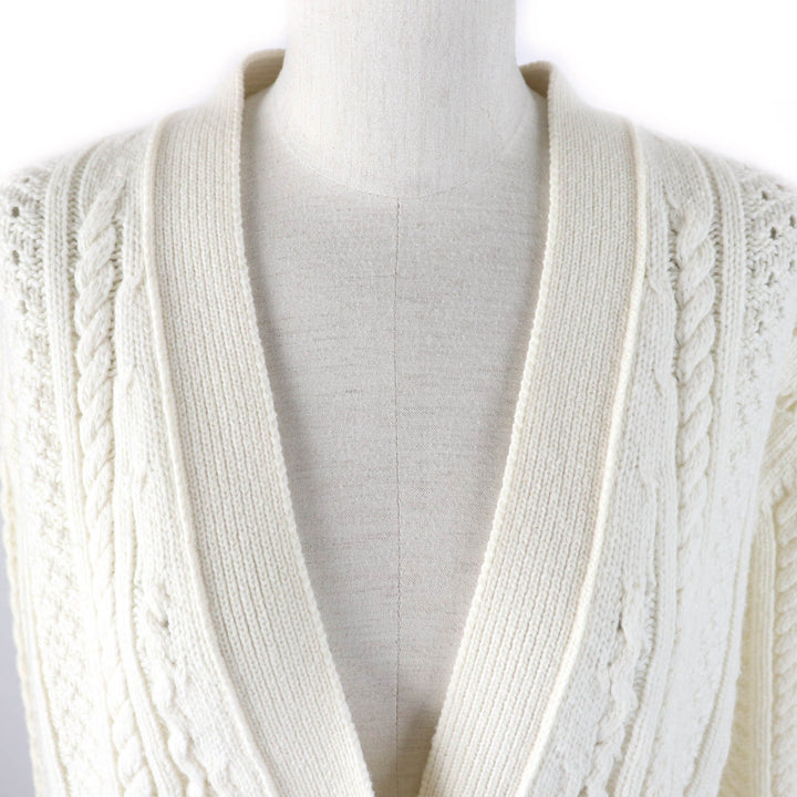 Great Chloe cardigan Cable knit long sleeves SNOW WHITE wool Women XS