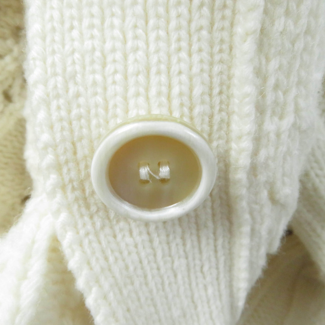 Great Chloe cardigan Cable knit long sleeves SNOW WHITE wool Women XS