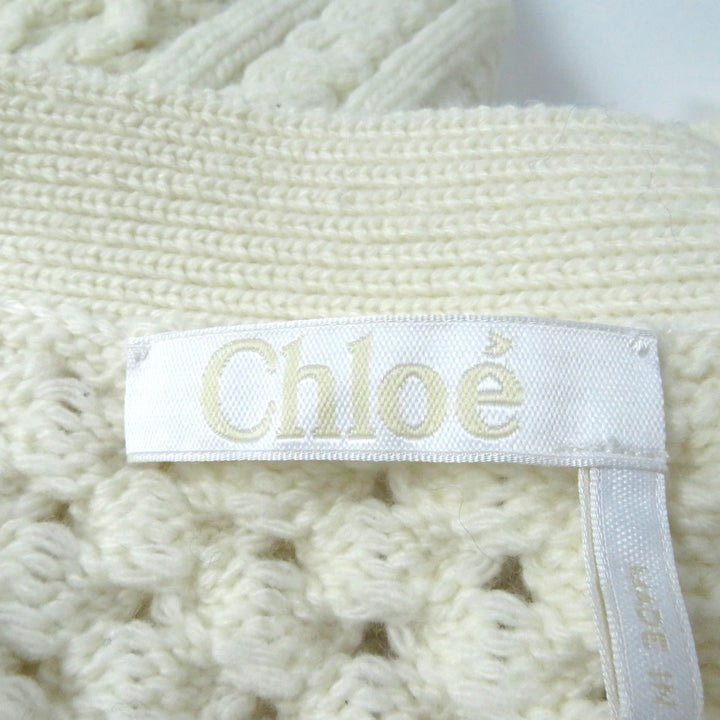 Great Chloe cardigan Cable knit long sleeves SNOW WHITE wool Women XS