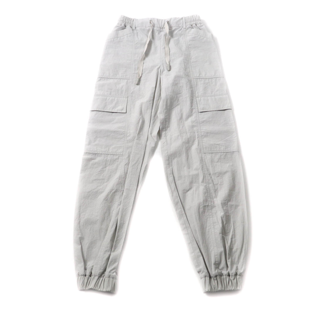 Excellent MONCLER cargo pants PANTALONE With logo patch Light gray cotton Women 38